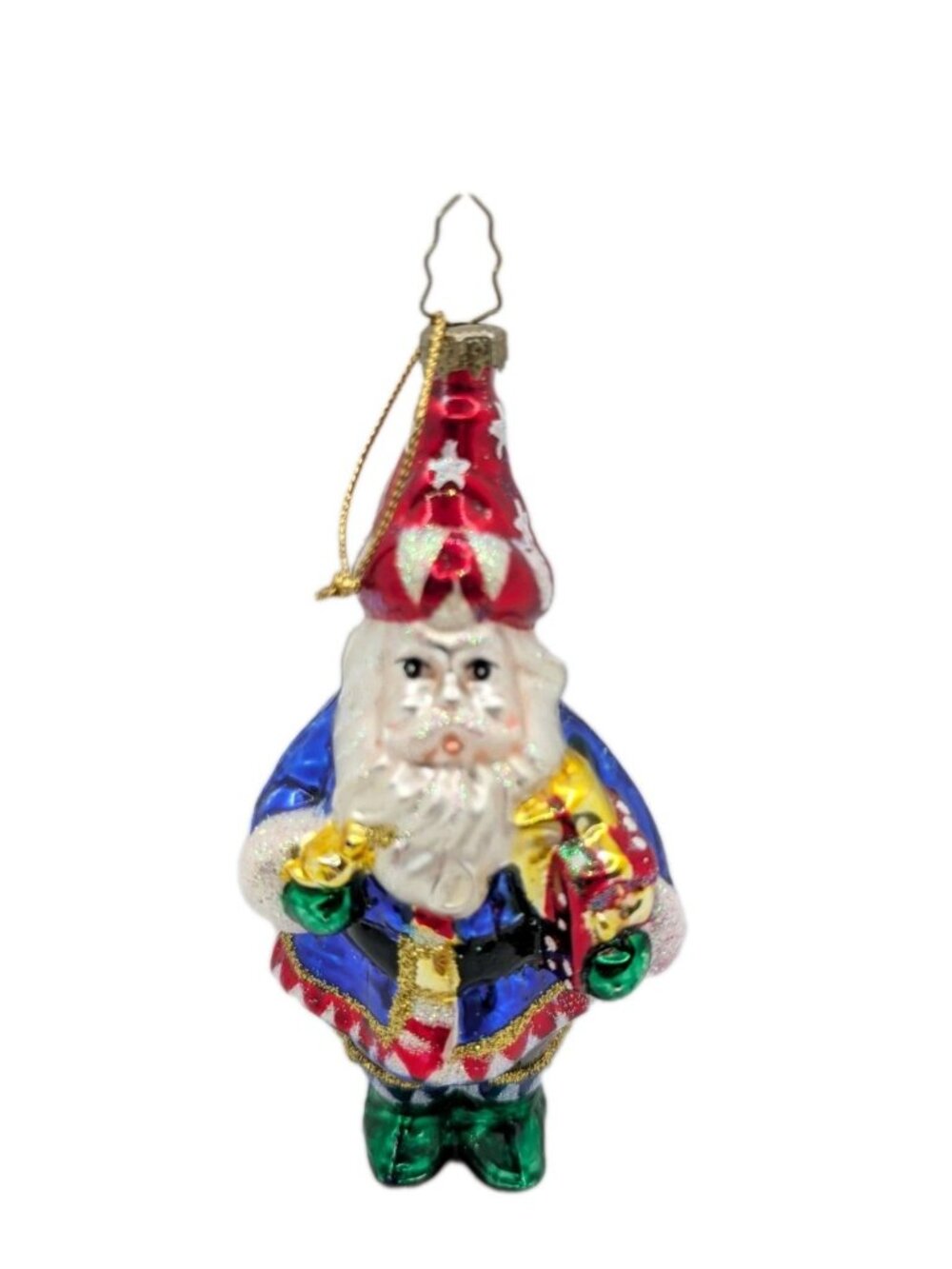 Vintage Ornament Santa Claus Glass Christmas tree hanging 6''